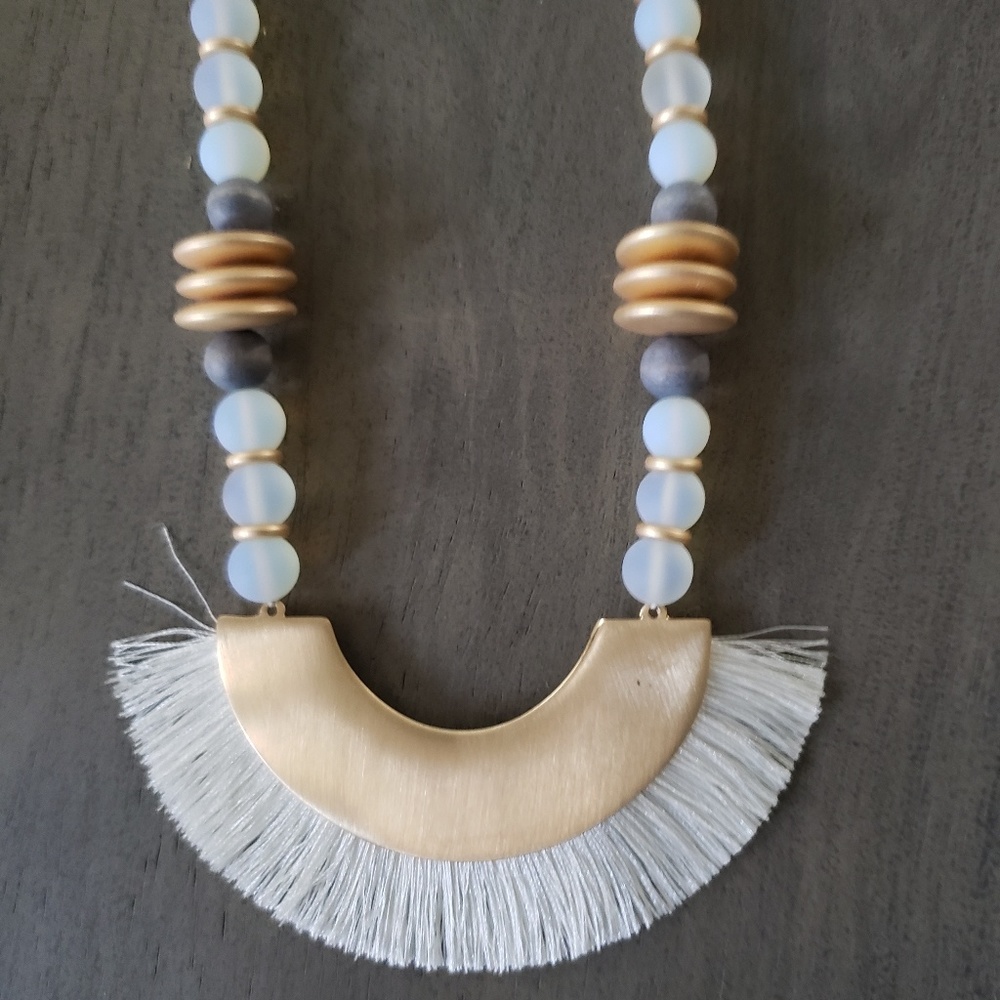 Statement Necklace with Tassel Pendant